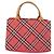 Borsa BURBERRY Nova Check Blue Label Nylon Rosa Argento Auth 180079 - vista 2