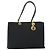 Borsa Tote Lady Dior in nylon nero e oro Christian Dior Auth ep14490 D'oro - vista 13