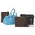 LOEWE PRADA Schultertasche Wildleder Nylon 4er Set Braun Marineblau Authentisch 177843