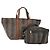 Pequin Borsa a Spalla FENDI Pecan Canvas PVC 2 Set Nero Marrone Auth bs34895