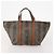 Pequin Borsa a Spalla FENDI Pecan Canvas PVC 2 Set Nero Marrone Auth bs34895 - vista 2