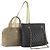 BALLY Chain Shoulder Bag Canvas Leather 3 Set Beige Black Auth bs32600 Schwarz