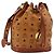 Borsa a tracolla MCM Vicetos Logogram PVC Pelle Marrone Oro Auth 179264A D'oro