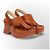 Loewe Anagram Sandali con Zeppa in Pelle Marrone Cammello
