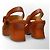 Loewe Anagram Sandali con Zeppa in Pelle Marrone Cammello - vista 17