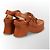 Loewe Anagram Sandali con Zeppa in Pelle Marrone Cammello - vista 4