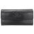 Cartera larga de cuero para mujer Chanel Negro Blanco