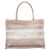 Dior Book Tote Grau Medium aus bestickter Canvas mit Streifen Braun