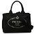 Bolso Satchel Prada Black Small Canvas Canapa Logo Negro