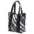 Burberry Gray Small Beat Check Nylon Victoria Tote Braun - Ansicht 2