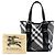 Burberry Gray Small Beat Check Nylon Victoria Tote Braun - Ansicht 7