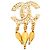 Spilla Chanel Gold CC Placcata Oro con Filigrana D'oro