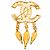 Spilla Chanel Gold CC Placcata Oro con Filigrana D'oro - vista 2