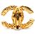 Orecchini Chanel Gold CC placcati oro Lava Clip On D'oro - vista 3