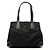 Borsa shopper tote Prada in Tessuto nero con bordi in Saffiano