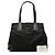 Borsa shopper tote Prada in Tessuto nero con bordi in Saffiano - vista 7