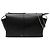 Céline Clutch de couro preto com aba sanfonada e corrente Celine
