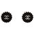 Orecchini a clip Chanel Black CC Lait Enamel Ottone Nero