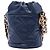 Borsa a secchiello Chanel Blue Mini in caviar trapuntato con charm a medaglione e coulisse Blu navy - vista 2
