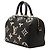 Louis Vuitton Black Bicolor Monogram Empreinte Giant Speedy Bandouliere 25 Nero - vista 2