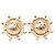 Orecchini a lobo Chanel Coco Mark placcati oro e strass D'oro