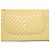 Chanel, borsa flap Jumbo in pelle di agnello con chevron giallo - vista 6