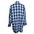 R13, oversized AXL Karo-Flanell-Minikleid Blau - Ansicht 3