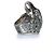 Gucci, anello testa d'aquila anger forest Argento Metallico