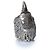 Gucci, anello testa d'aquila anger forest Argento Metallico - vista 5