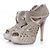 Prada, sandali peep toe con plateau traforati al laser Grigio