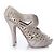 Prada, sandali peep toe con plateau traforati al laser Grigio - vista 4