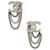 Gabrielle Orecchini Chanel Silver Crystal CC Chain Argento Metallico