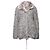 Ermanno Scervino, grauer Strickcardigan mit Pelzkragen.