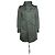 Balmain, parka con cappuccio in cotone verde