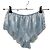 Autre Marque KAT THE LABEL Blaue Satinshorts mit Spitzendetails