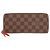 Cartera Louis Vuitton Clemence Damier Long Castaño Fucsia Damier ebene