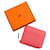 Hermès Portefeuille compact en soie Azap Hermes Rose  - vue 9