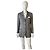 Armani Collezioni Blazer aus Wolle Grau Chevron-Muster