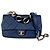 Chanel Resin Chain Top Handle Flap Quilted Lambskin Small Blu navy