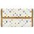 Louis Vuitton Monogram Multicolore Tri-fold Long Wallet White Multiple colors