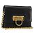 Borsa a tracolla Salvatore Ferragamo Gancini con catena in pelle nera e oro Auth 179103 Nero D'oro