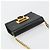Borsa a tracolla Salvatore Ferragamo Gancini con catena in pelle nera e oro Auth 179103 Nero D'oro - vista 6