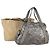 Borsa Tote CHANEL Nylon 2 Set Argento Beige CC Auth BA12495