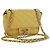 CHANEL Mini Matelasse 16 Chain Bag Lamb Skin Yellow Gold CC Auth 178543SAV D'oro Giallo