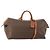 Céline Borsa Boston CELINE Macadam Canvas PVC Pelle 2way Marrone Oro Auth ep14007 D'oro