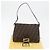 FENDI Zucca Canvas Mamma Baguette Shoulder Bag Black Brown Auth 179387V Marrone Nero - vista 12