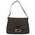 FENDI Zucca Canvas Mamma Baguette Shoulder Bag Black Brown Auth 179387V Marrone Nero - vista 13