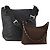 Salvatore Ferragamo Vala Bag Nylon Leather 2 Set Black Brown Auth bs34892