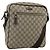 Sac à bandoulière GUCCI GG Supreme en PVC et cuir Beige Or 201448 Auth 177612A Doré