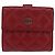 CHANEL Matelassé Compact Wallet Lammfell Rot Silber CC Authentisch 179886A - Ansicht 13
